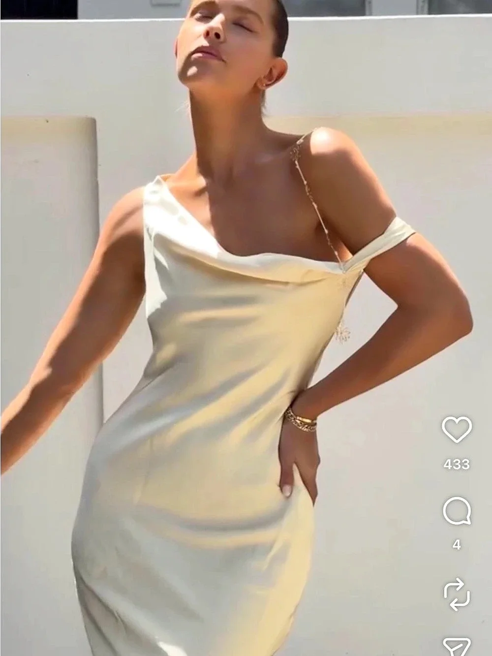 Wilfred Daisychain Satin Dress Cream Like New